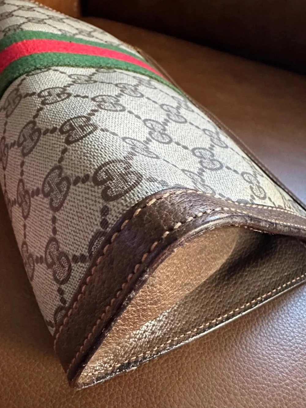 Vintage Gucci Sherry Line on GG Monogram Canvas Clutch